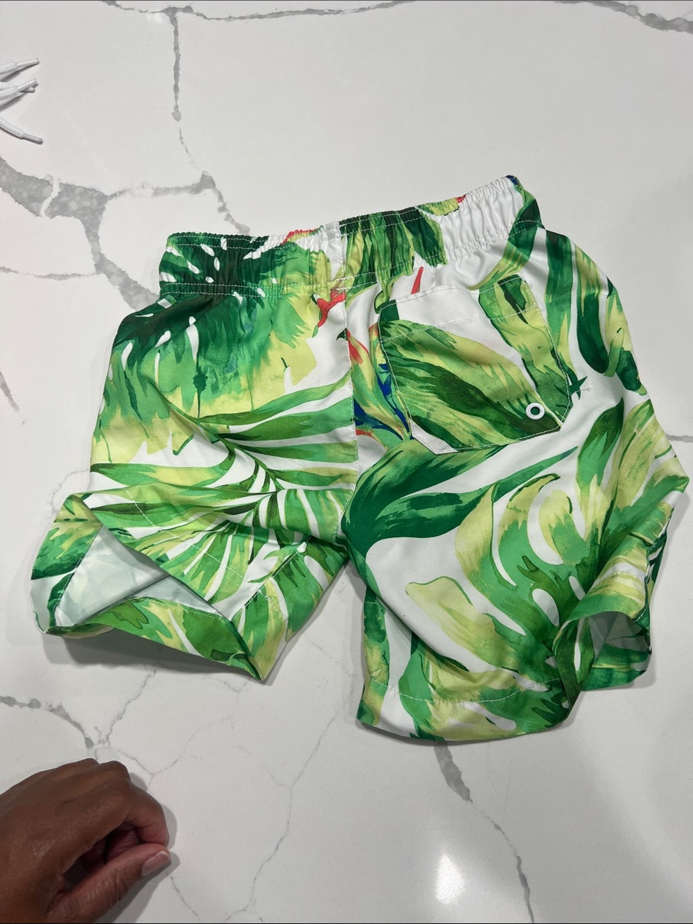 The Children's Place Kids Tropical Swim Shorts Trio - Blue, Peach & Green - Picture 9 of 9